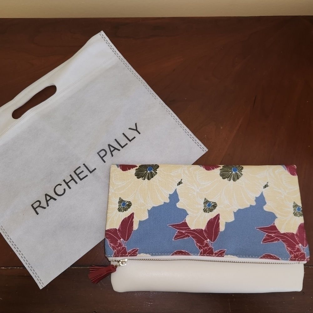 NWOT Rachel Pally Reversible Vegan Leather and Canvas Clutch in Bloom